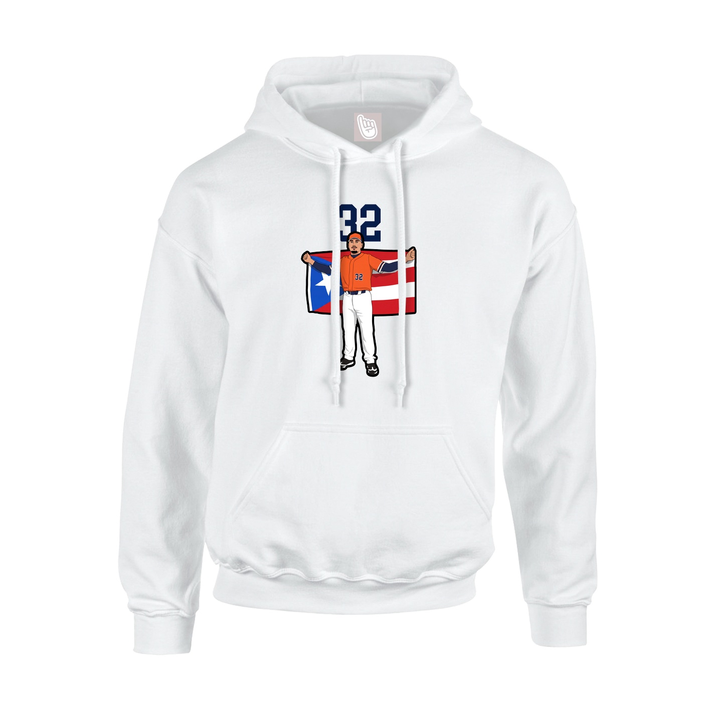 Youth Hoodie — Number Top in White