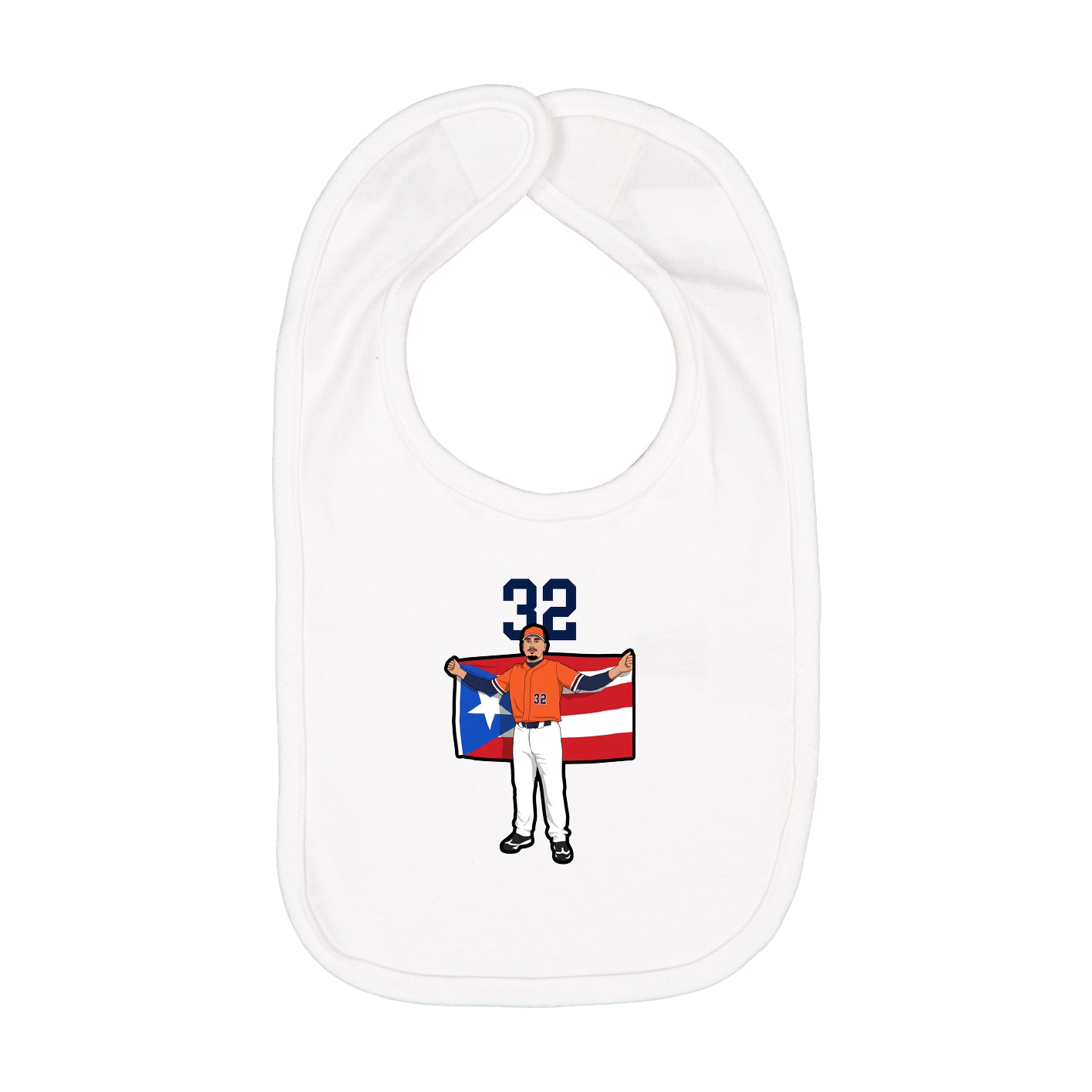 Infant Bib — Number Top in White