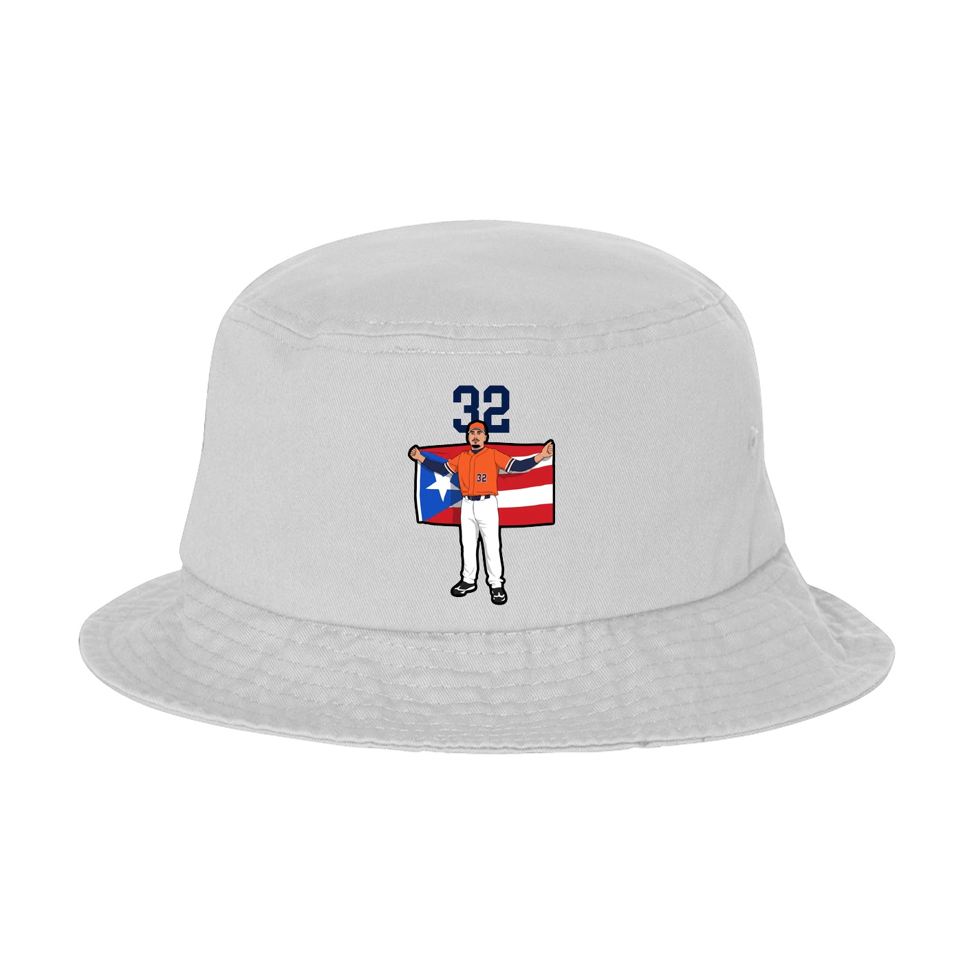 Bucket Cap — Number Top in White