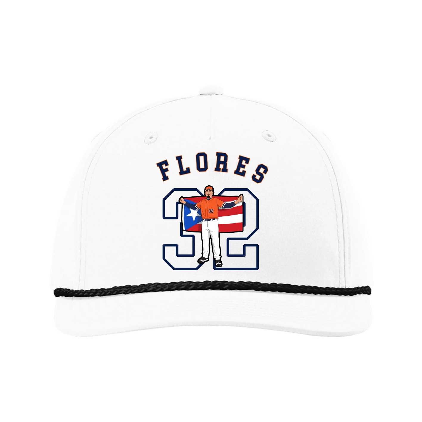 Five-Panel Classic Rope Cap — Shirsey Arch in White