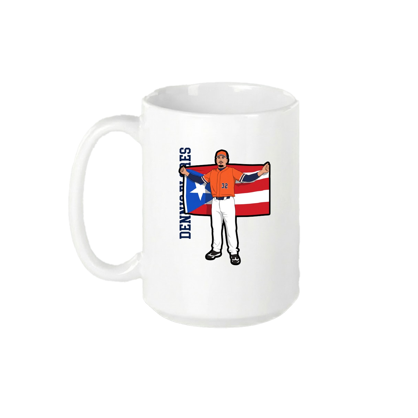 15oz Coffee Mug — Name Vertical in White