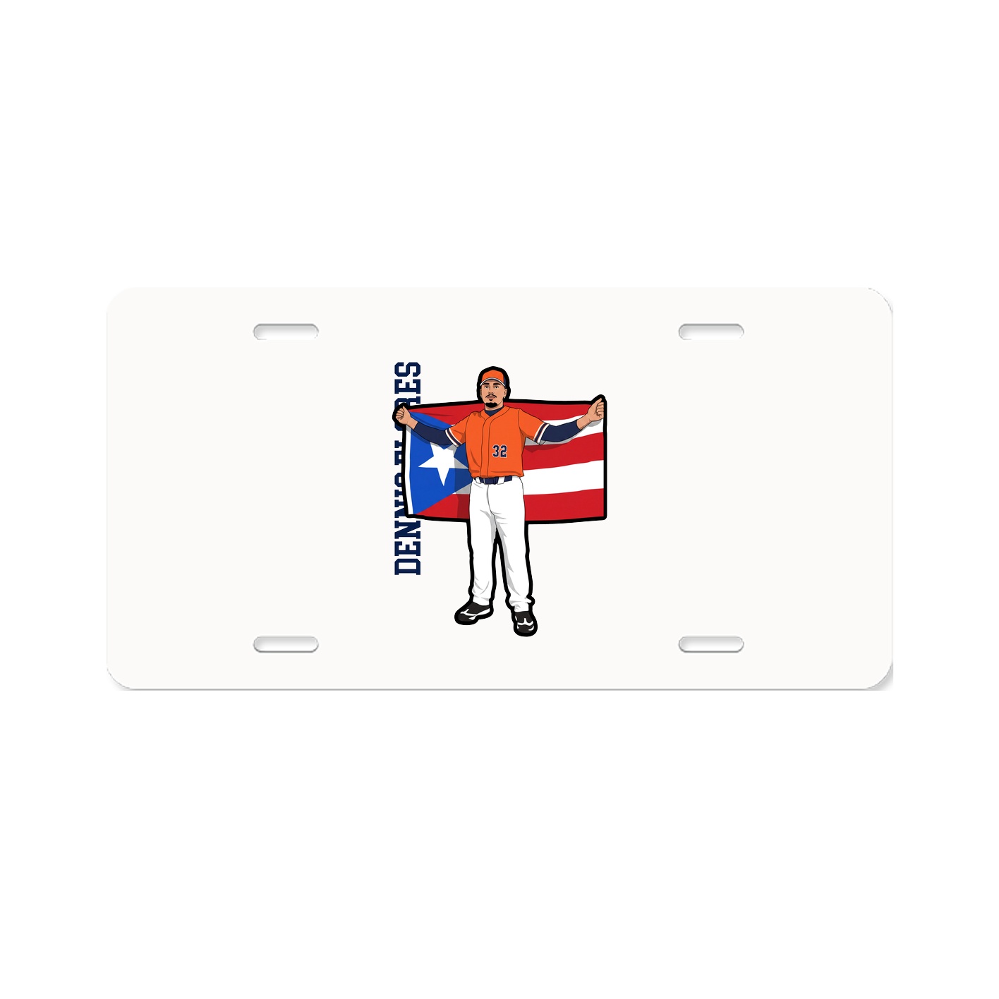 License Plate — Name Vertical in Classic