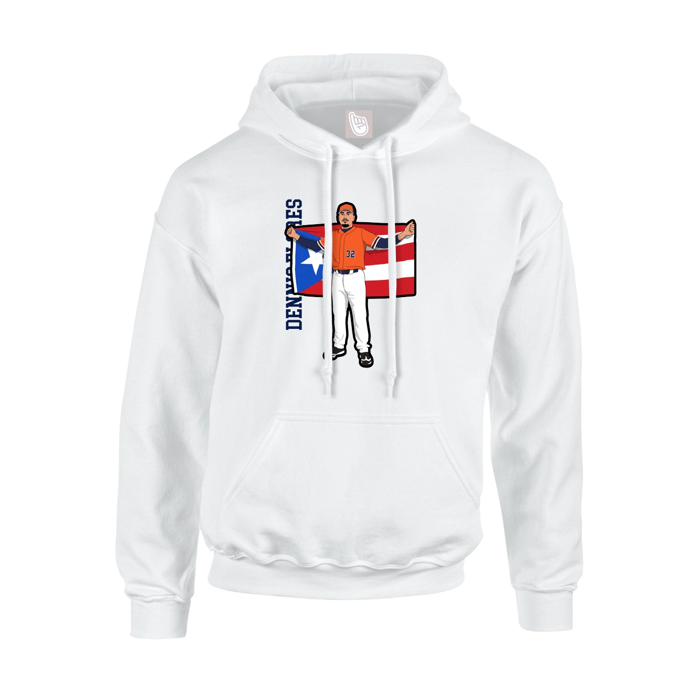 Youth Hoodie — Name Vertical in White