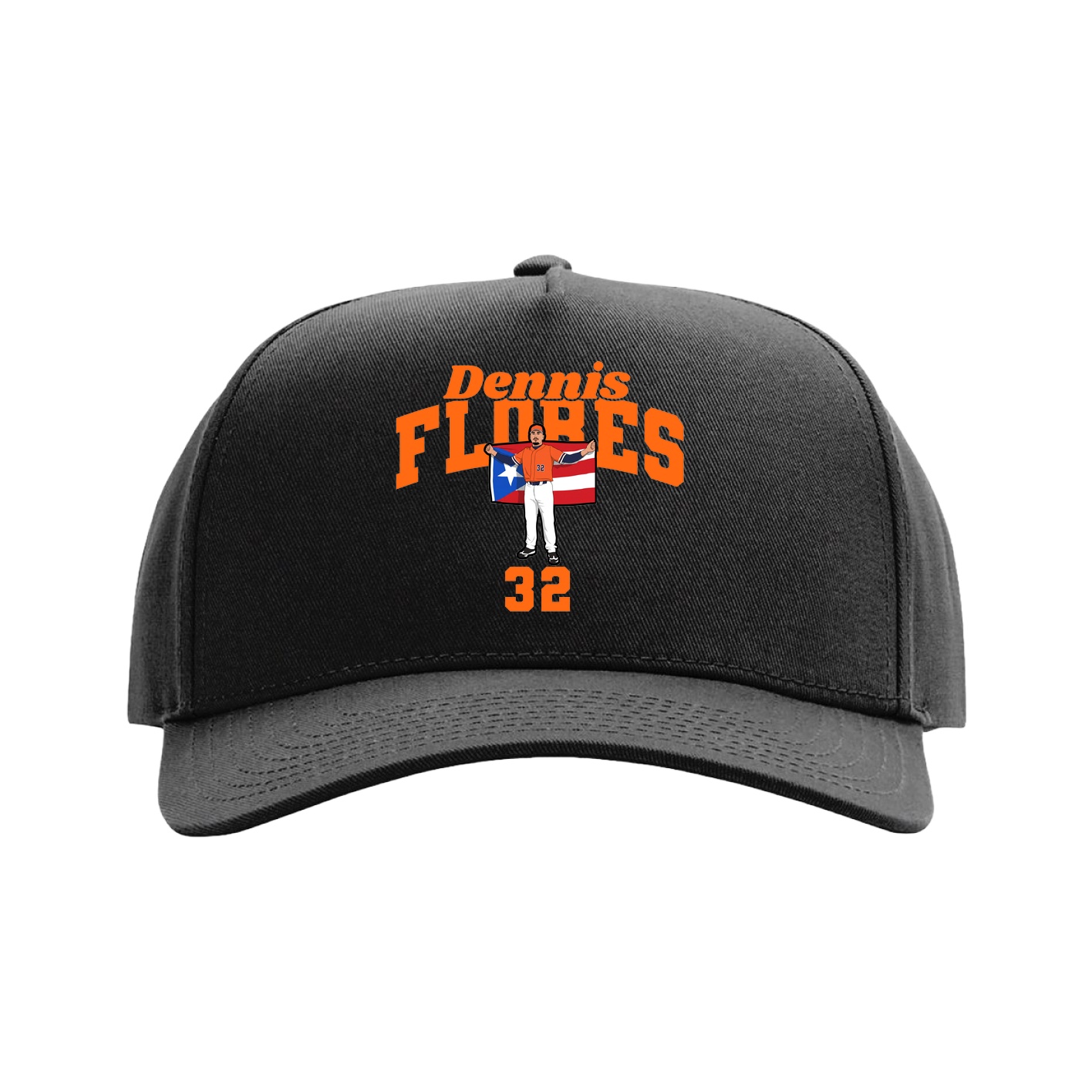 Full Fabric Five-Panel Champ Cap — Signature Arch in Black