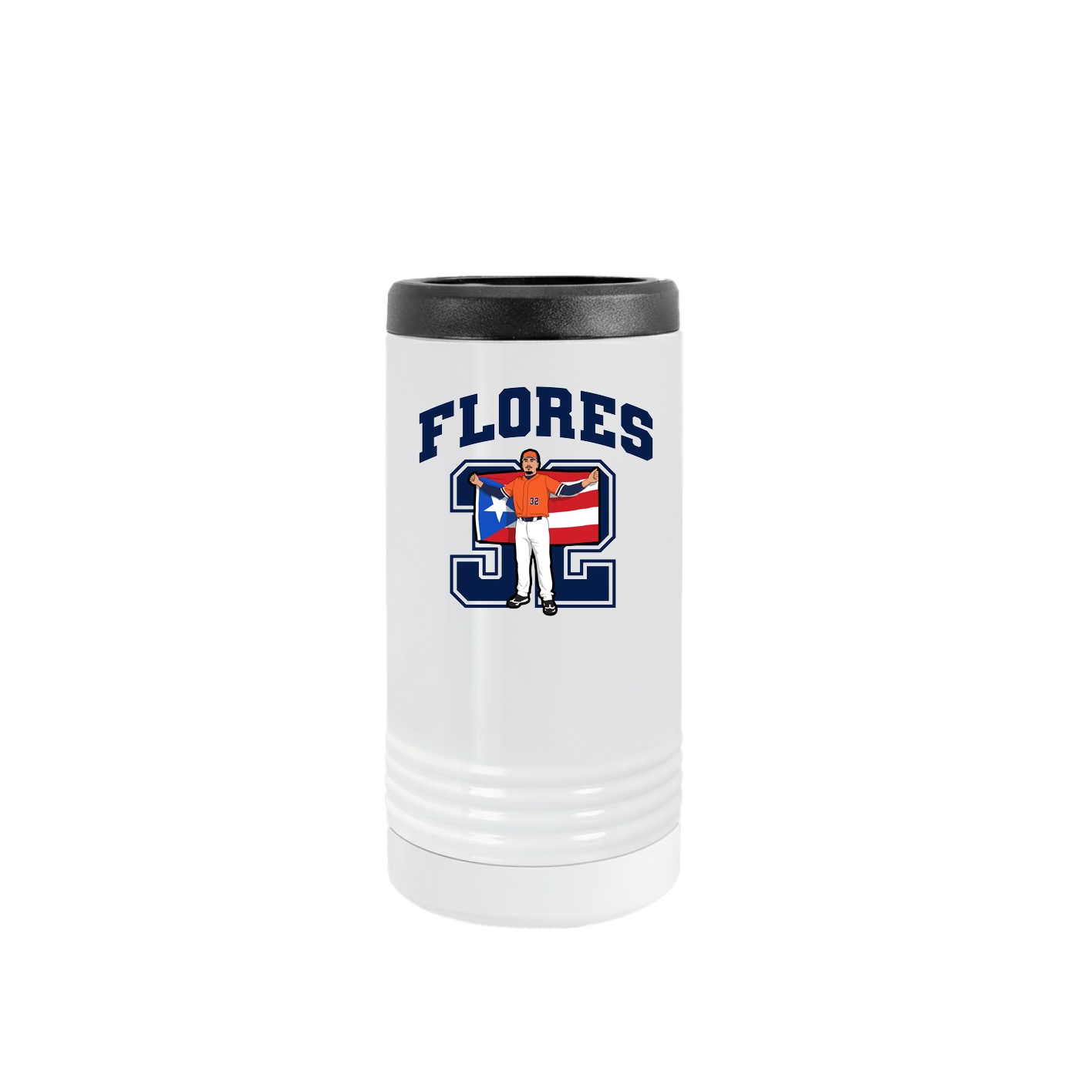 Slim Beverage Holder — Number in White