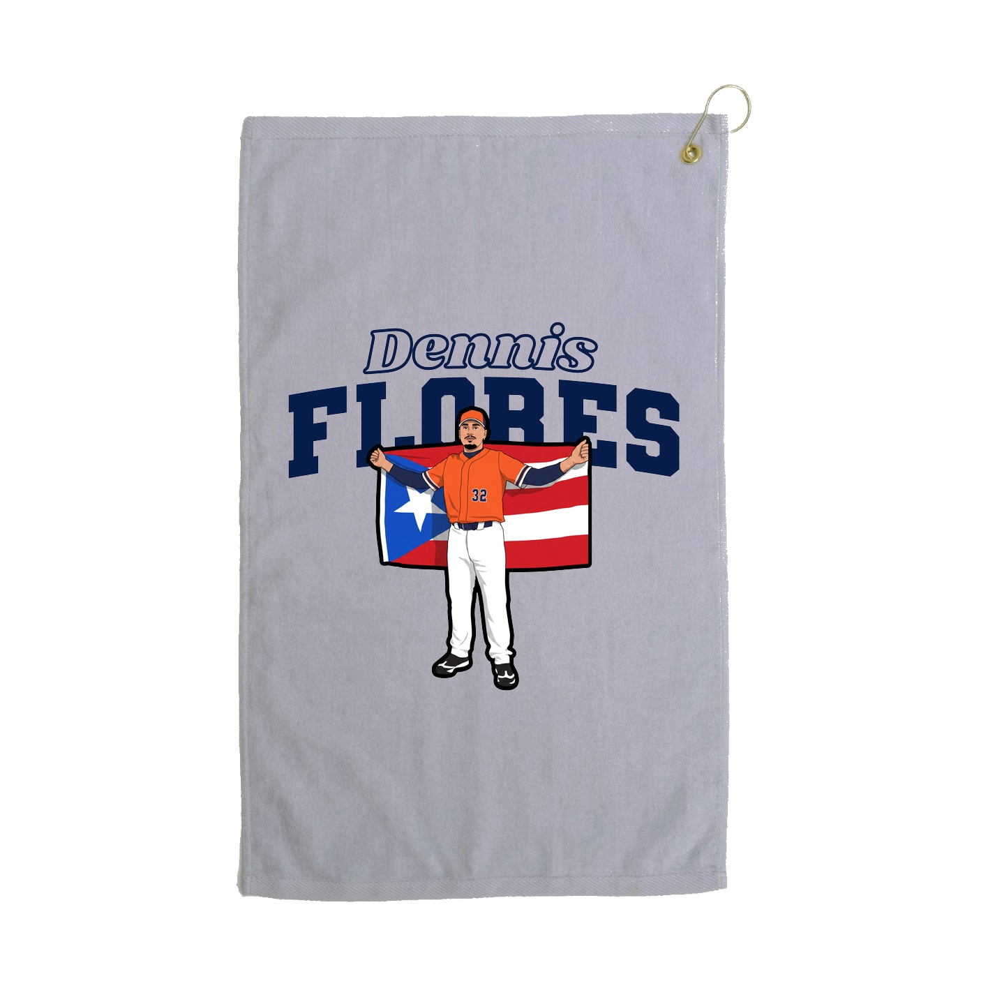 Golf Towel — Name Arch in Grey