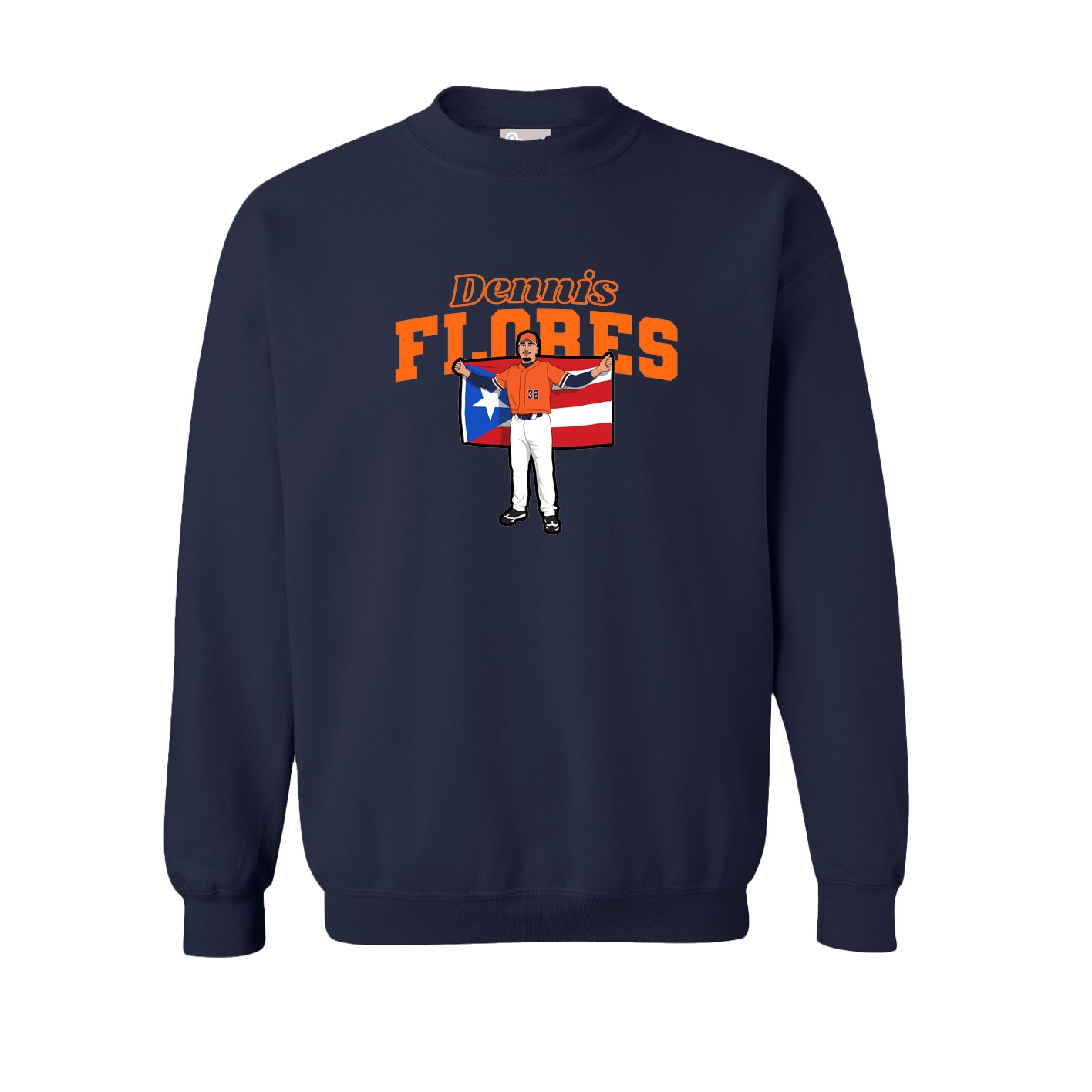 Fleece Crew — Name Arch in Navy