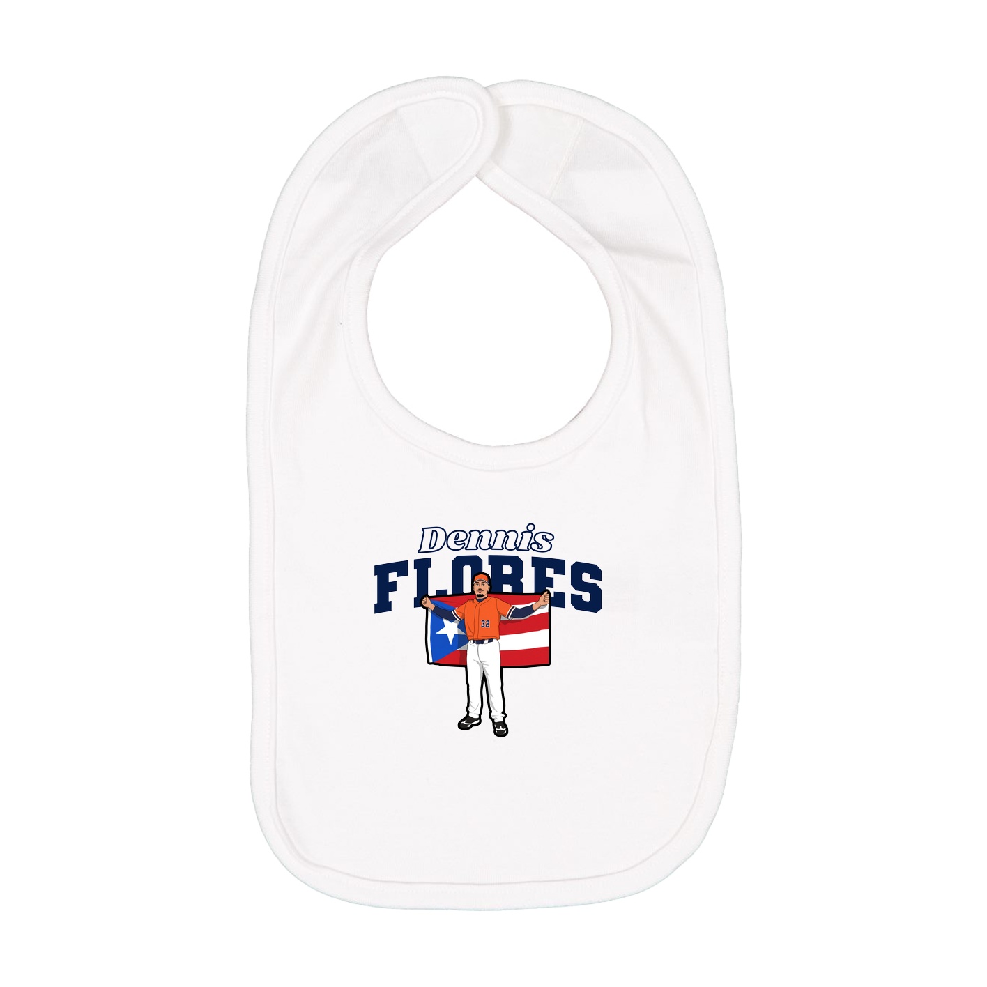 Infant Bib — Name Arch in White