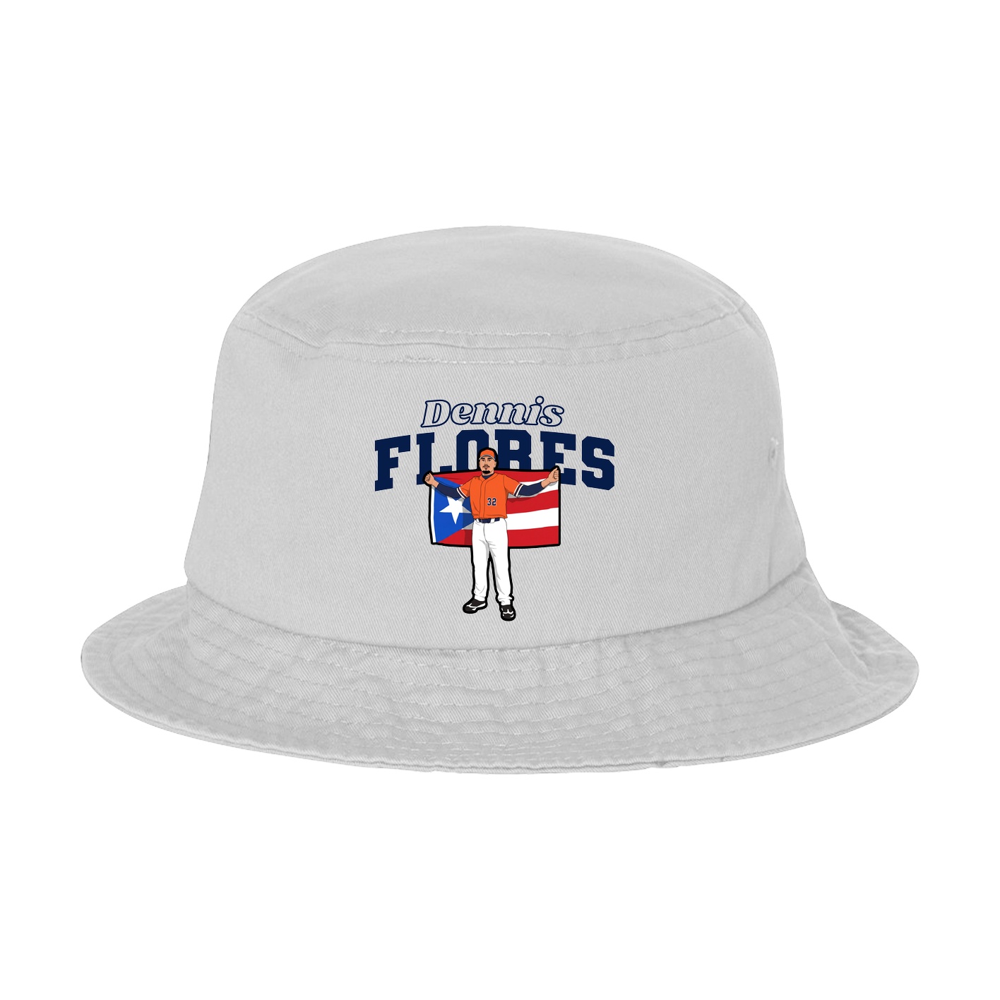 Bucket Cap — Name Arch in White