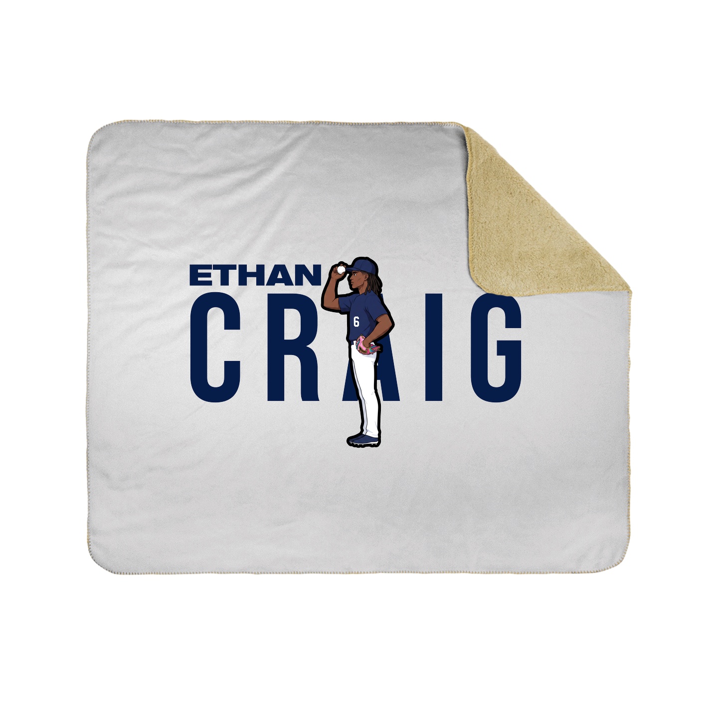 Throw Blanket — Player Name in White