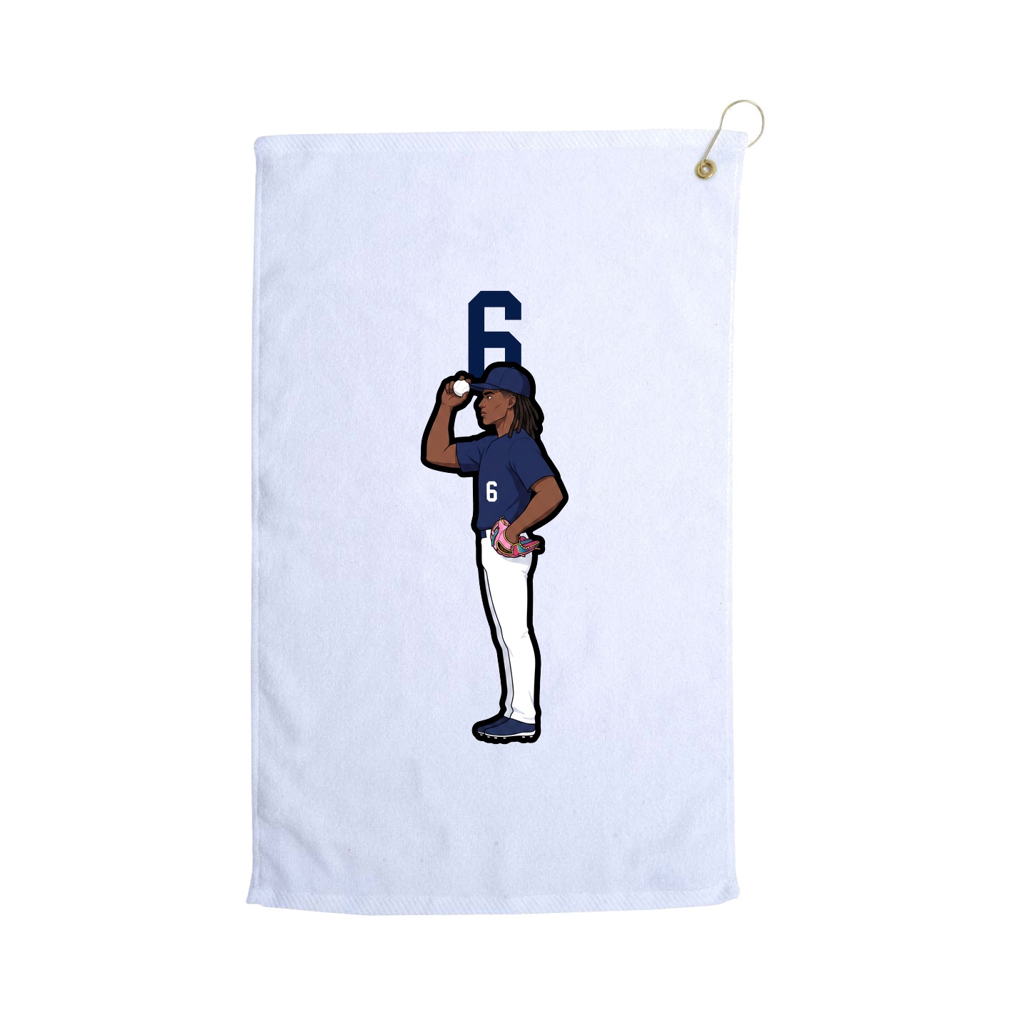 Golf Towel — Number Top in White