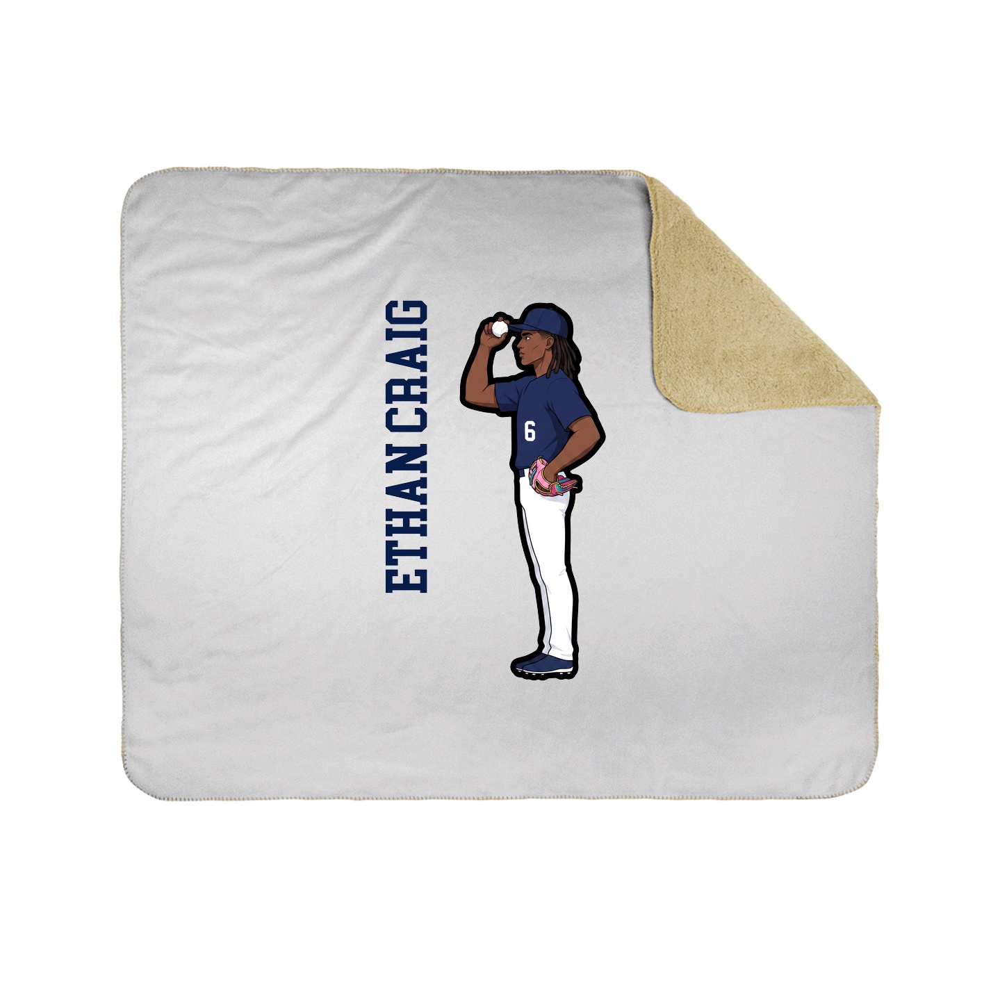 Throw Blanket — Name Vertical in White