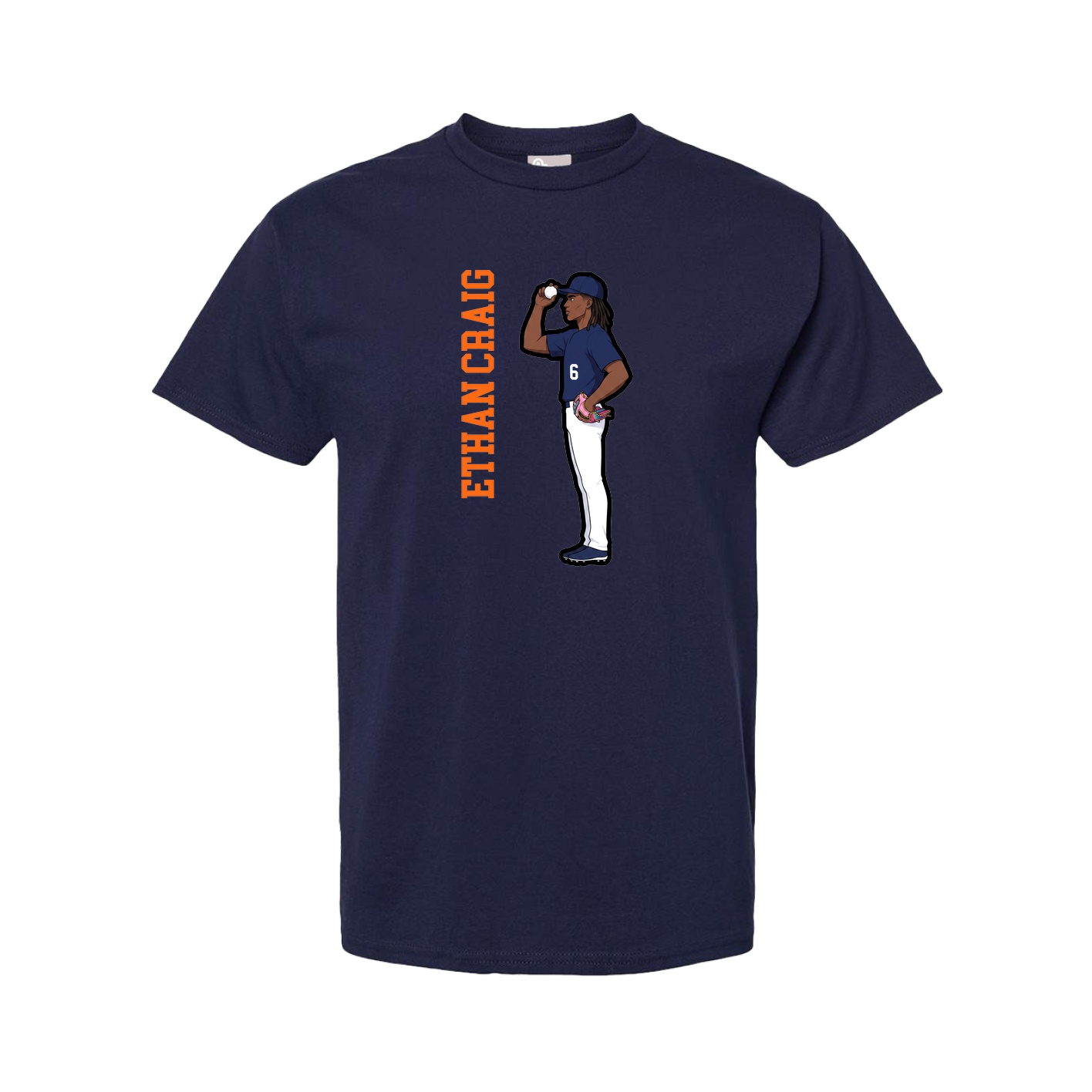 Tee — Name Vertical in Navy
