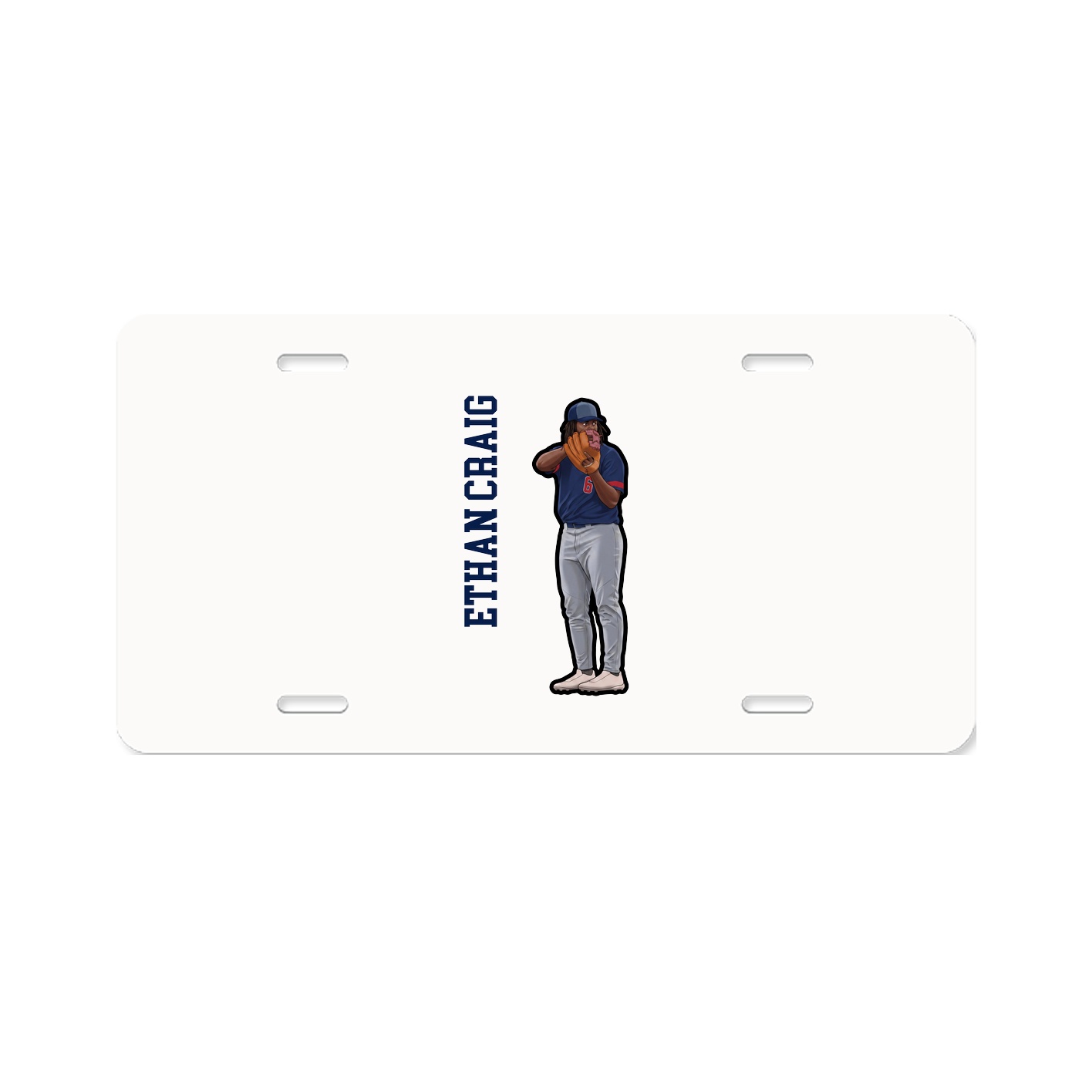 License Plate — Name Vertical in Classic