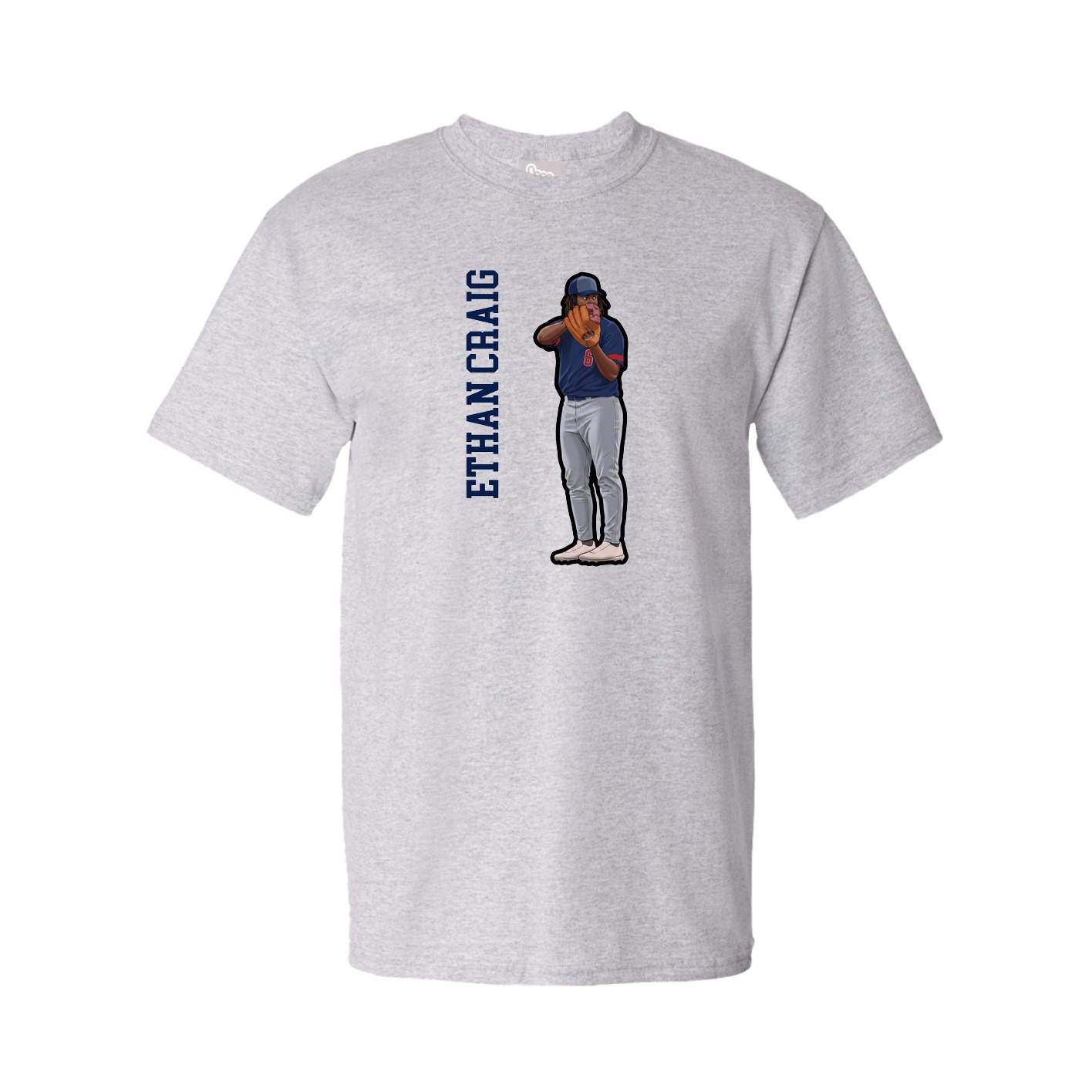Tee — Name Vertical in Grey