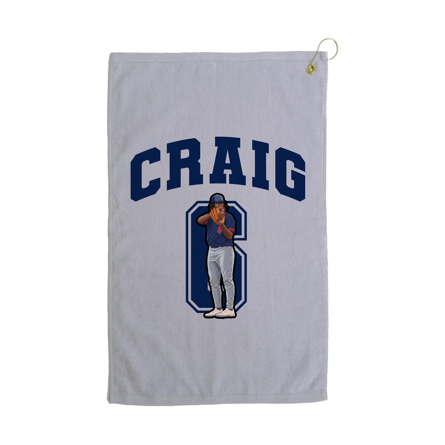 Golf Towel — Number in Grey