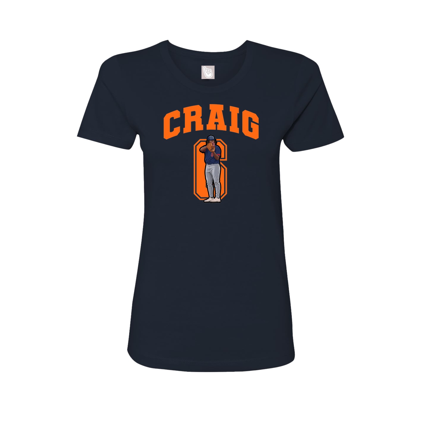 Fitted Women's Tee — Number in Navy