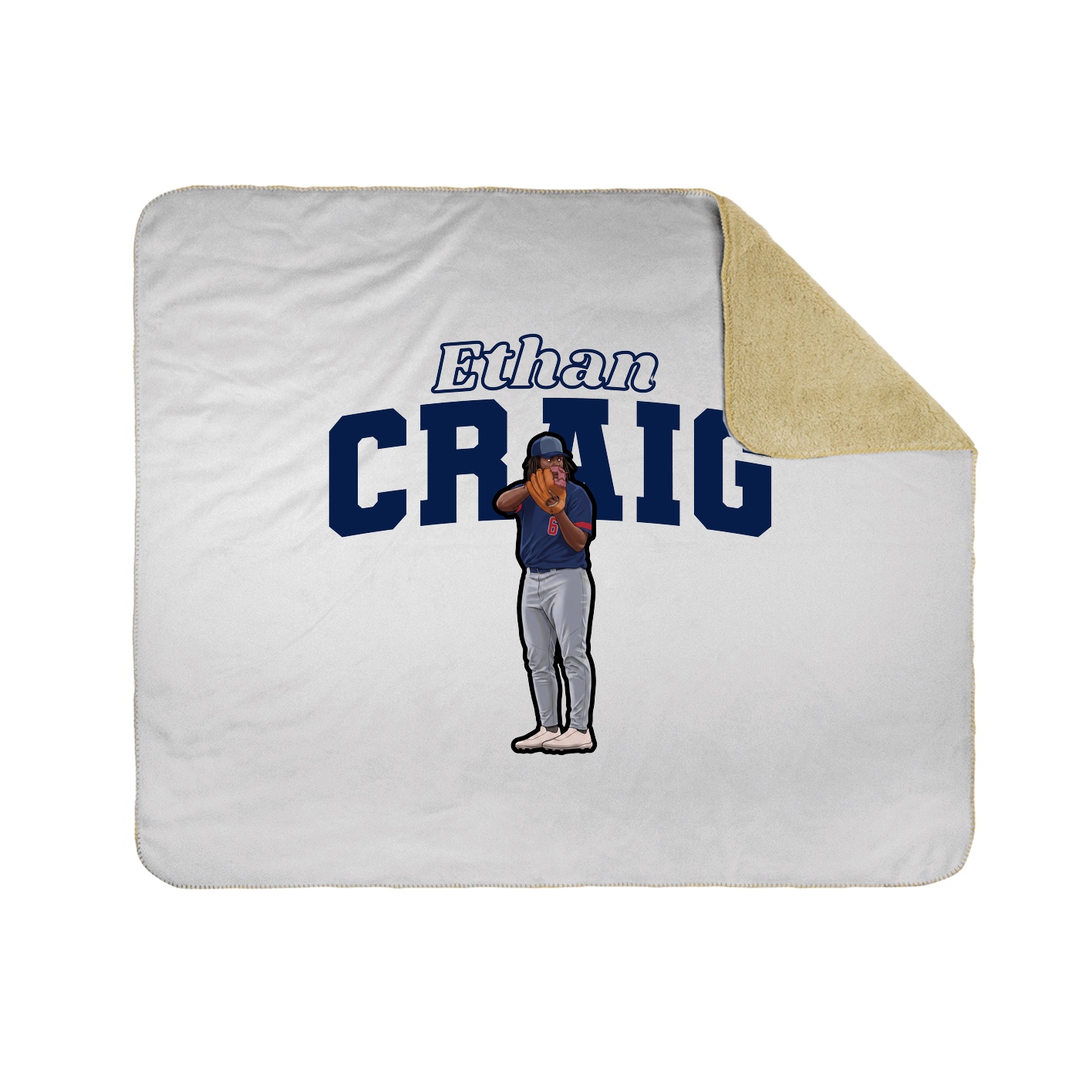 Throw Blanket — Name Arch in White