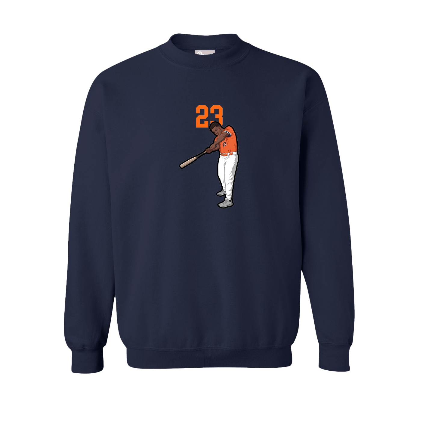 Fleece Crew — Number Top in Navy