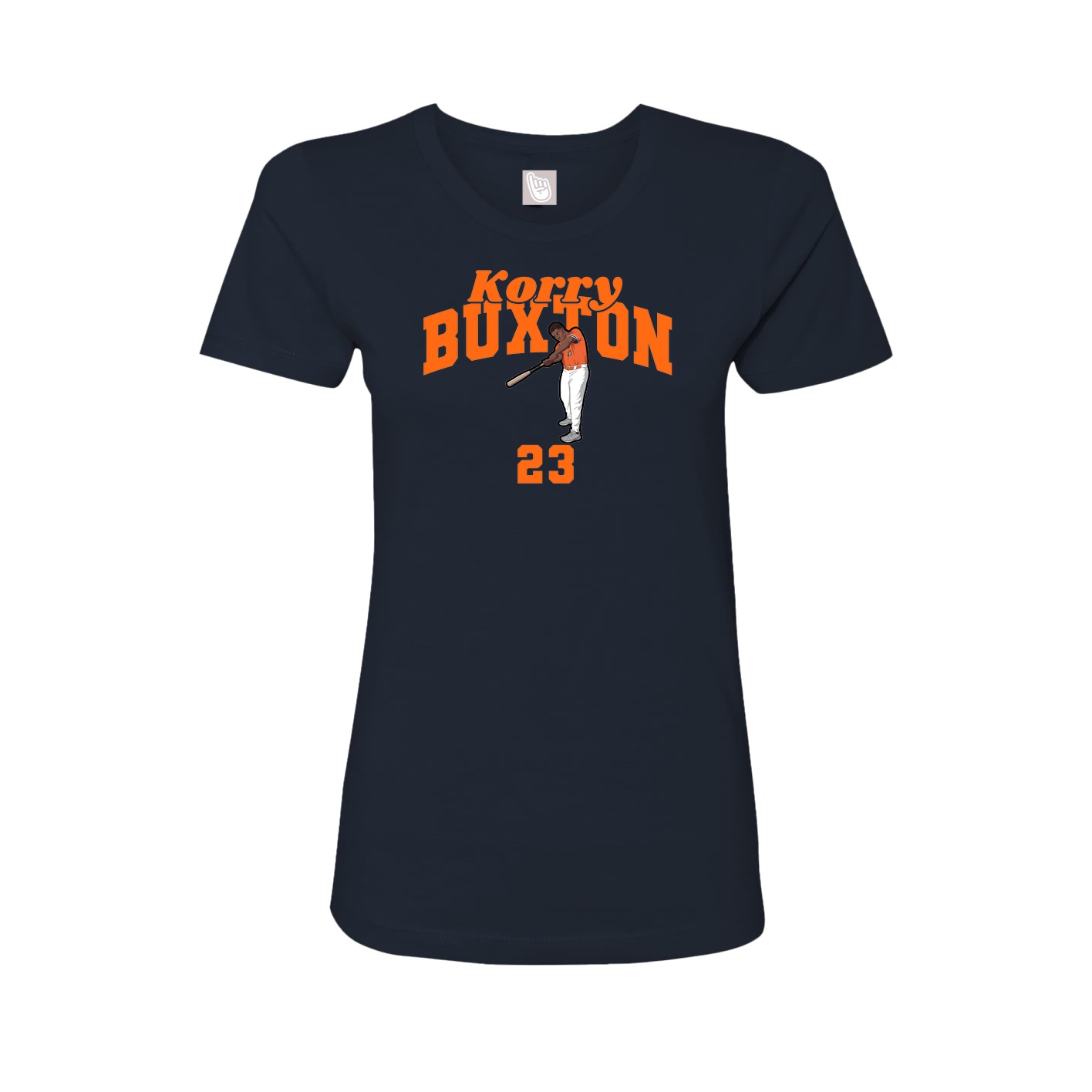 Fitted Women's Tee — Signature Arch in Navy
