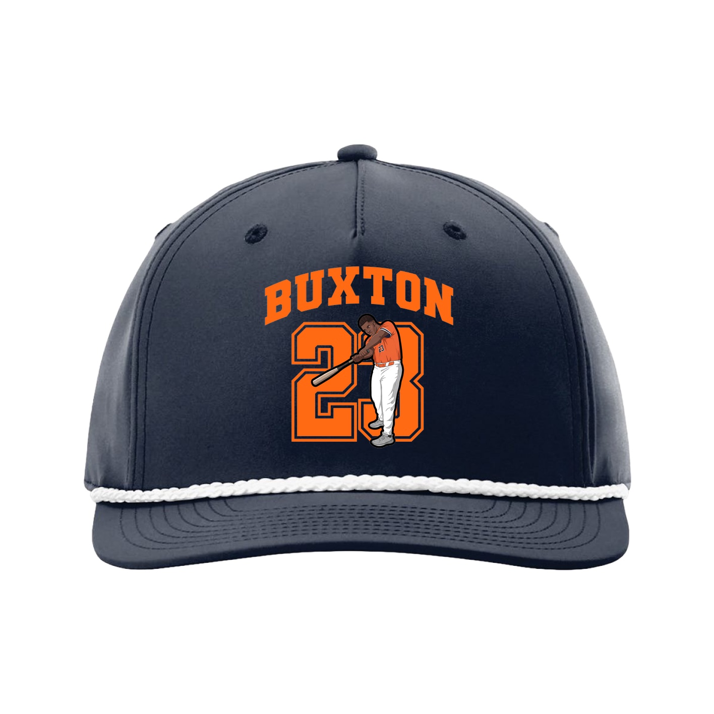 Five-Panel Classic Rope Cap — Number in Navy