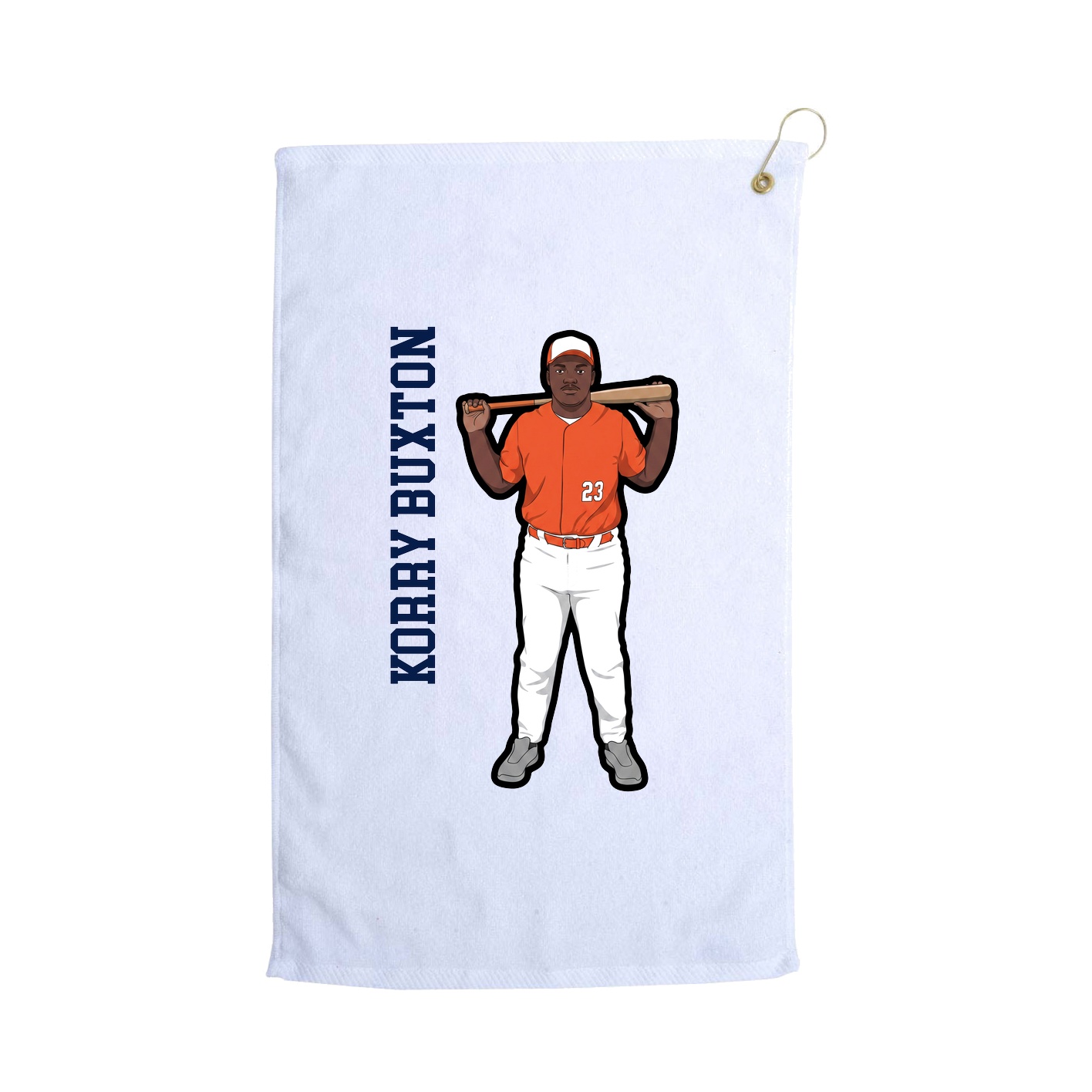Golf Towel — Name Vertical in White