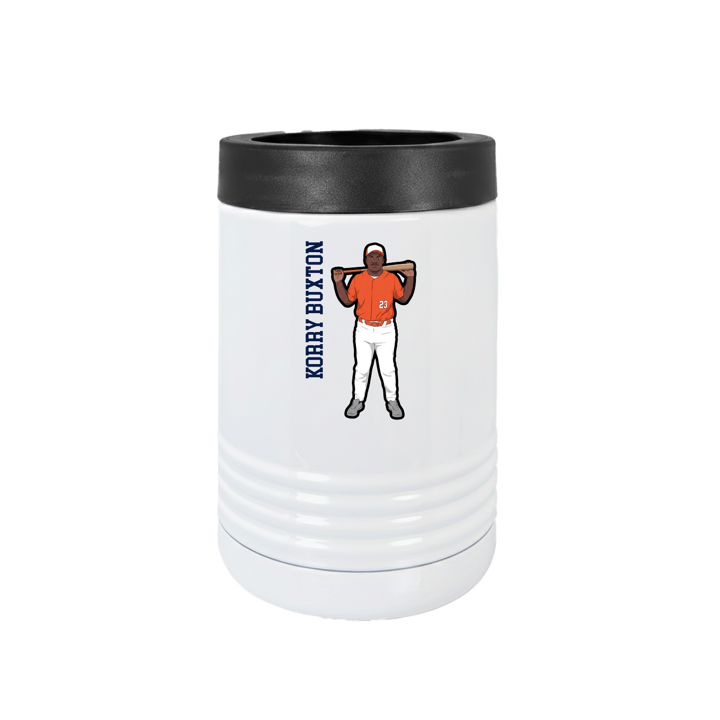 Beverage Holder — Name Vertical in White