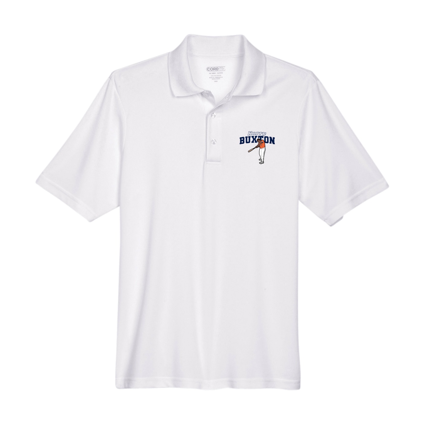Performance Polo — Name Arch in White
