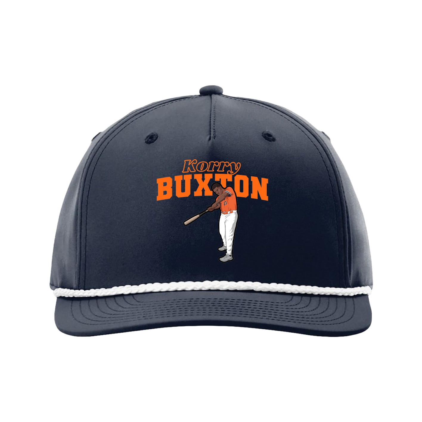 Five-Panel Classic Rope Cap — Name Arch in Navy