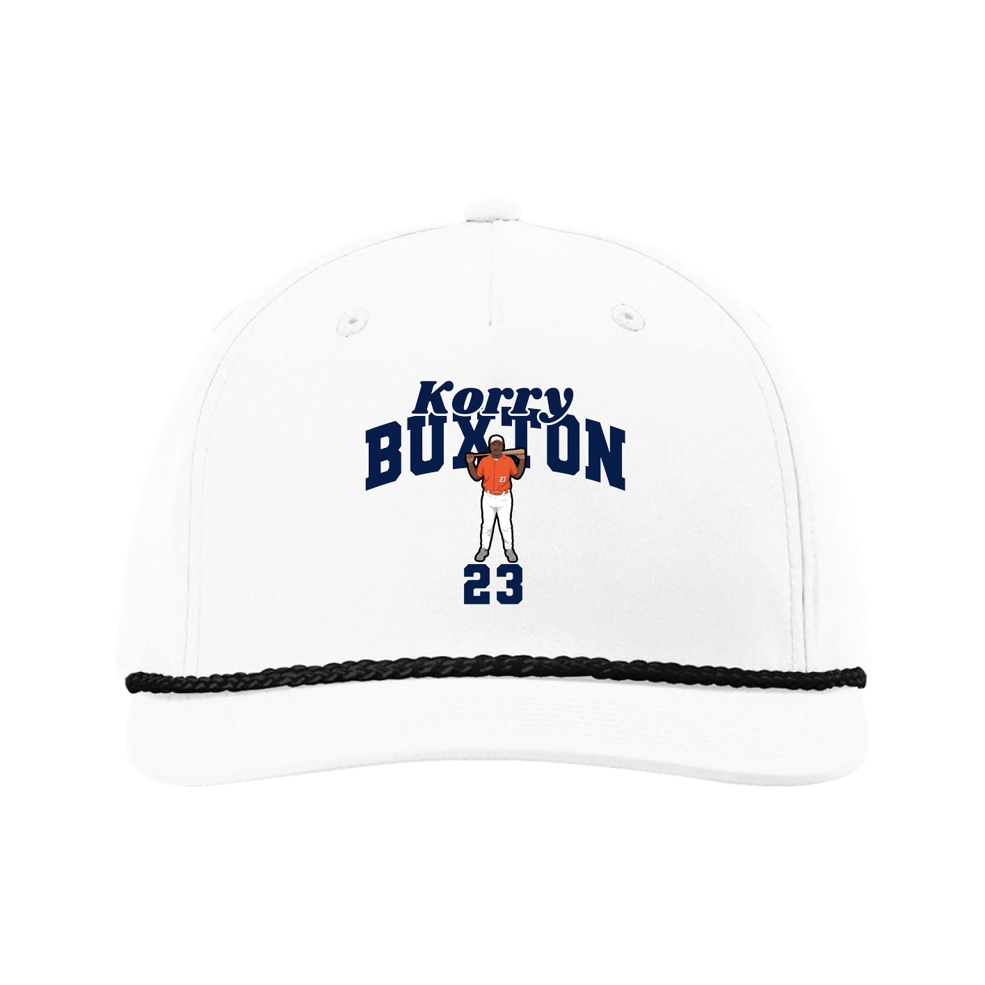 Five-Panel Classic Rope Cap — Signature Arch in White