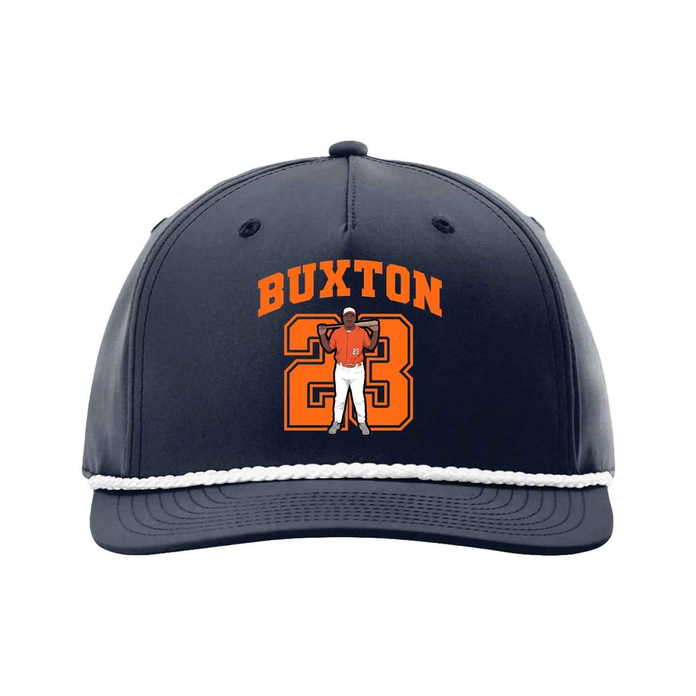 Five-Panel Classic Rope Cap — Number in Navy