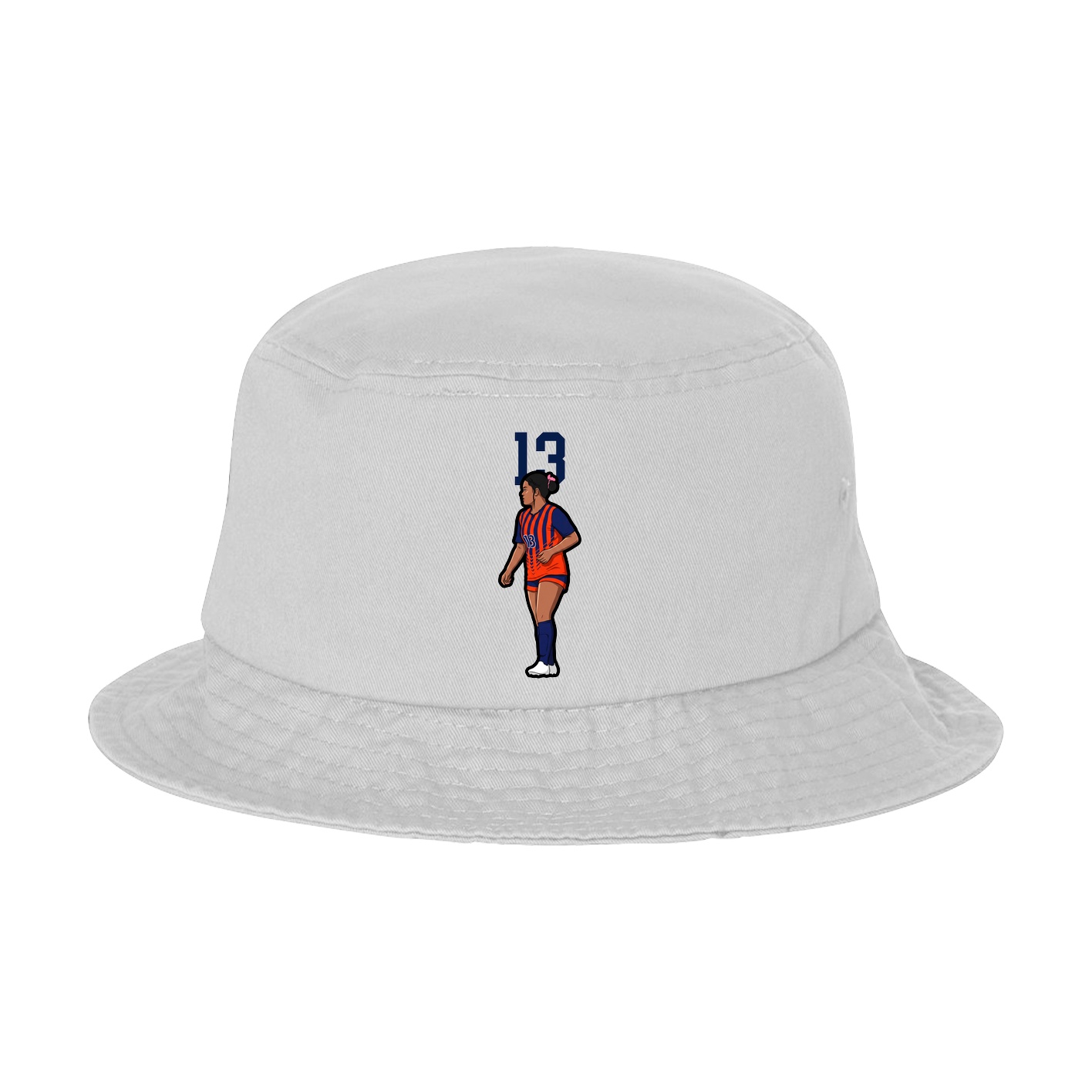 Bucket Cap — Number Top in White