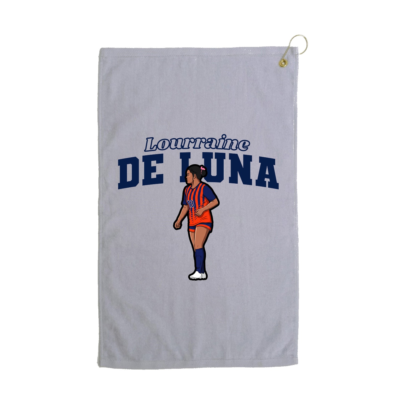 Golf Towel — Name Arch in Grey