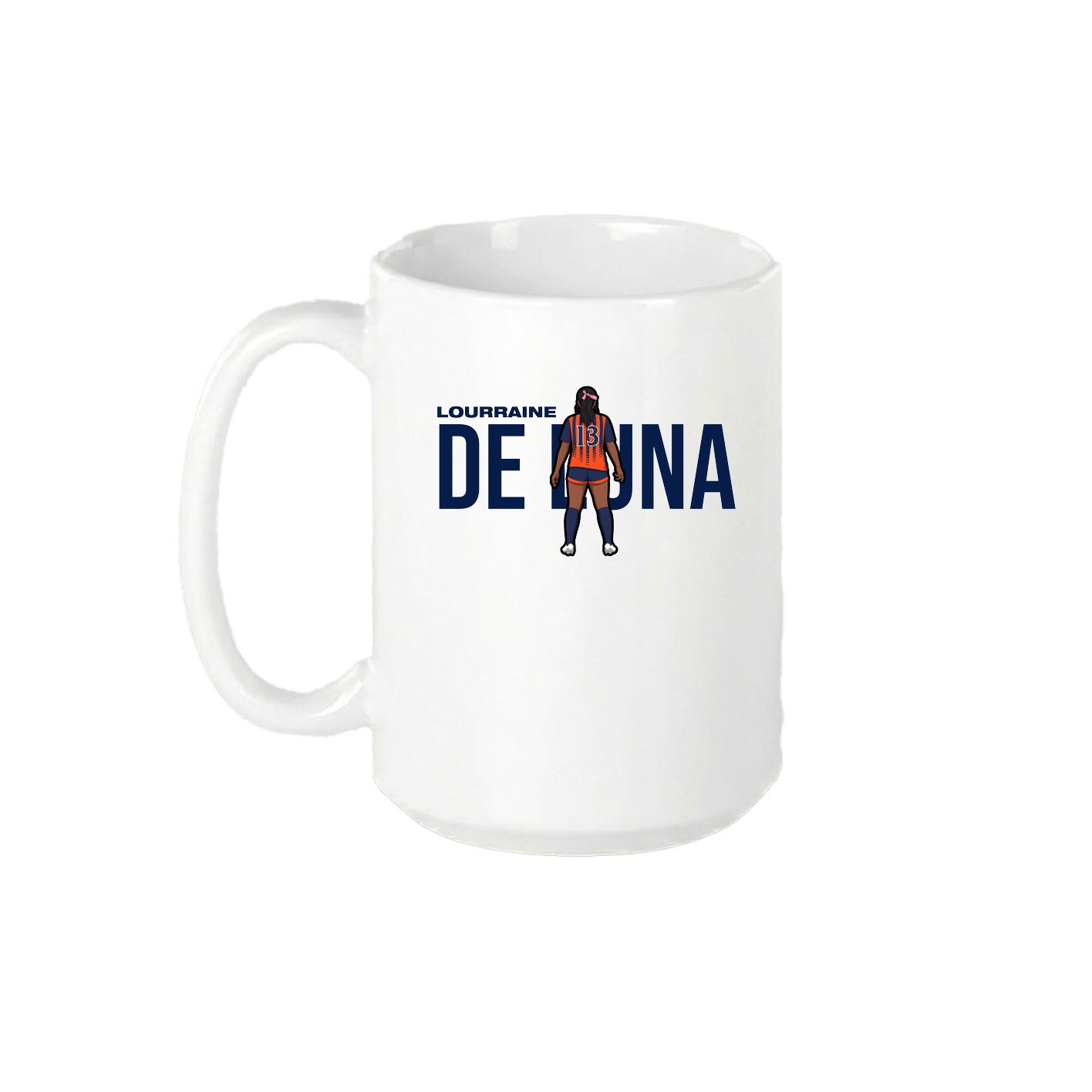 15oz Coffee Mug — Player Name in White
