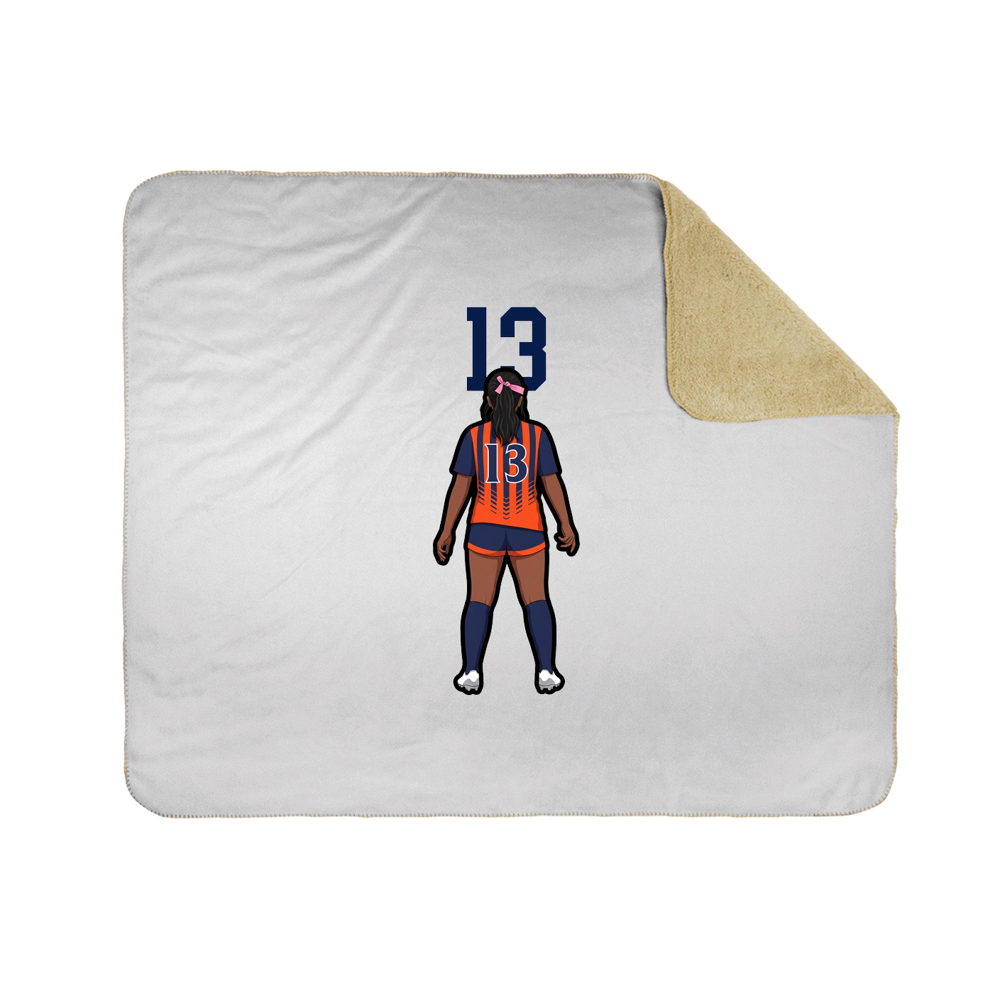 Throw Blanket — Number Top in White