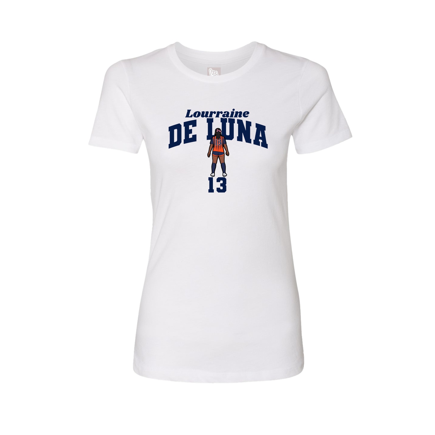 Fitted Women's Tee — Signature Arch in White