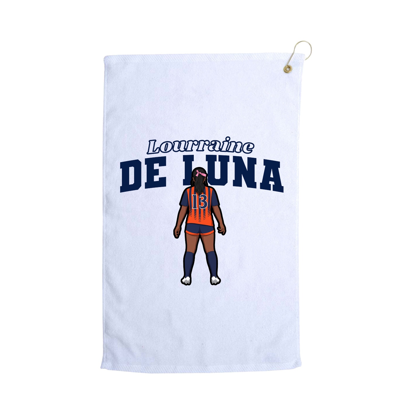 Golf Towel — Name Arch in White