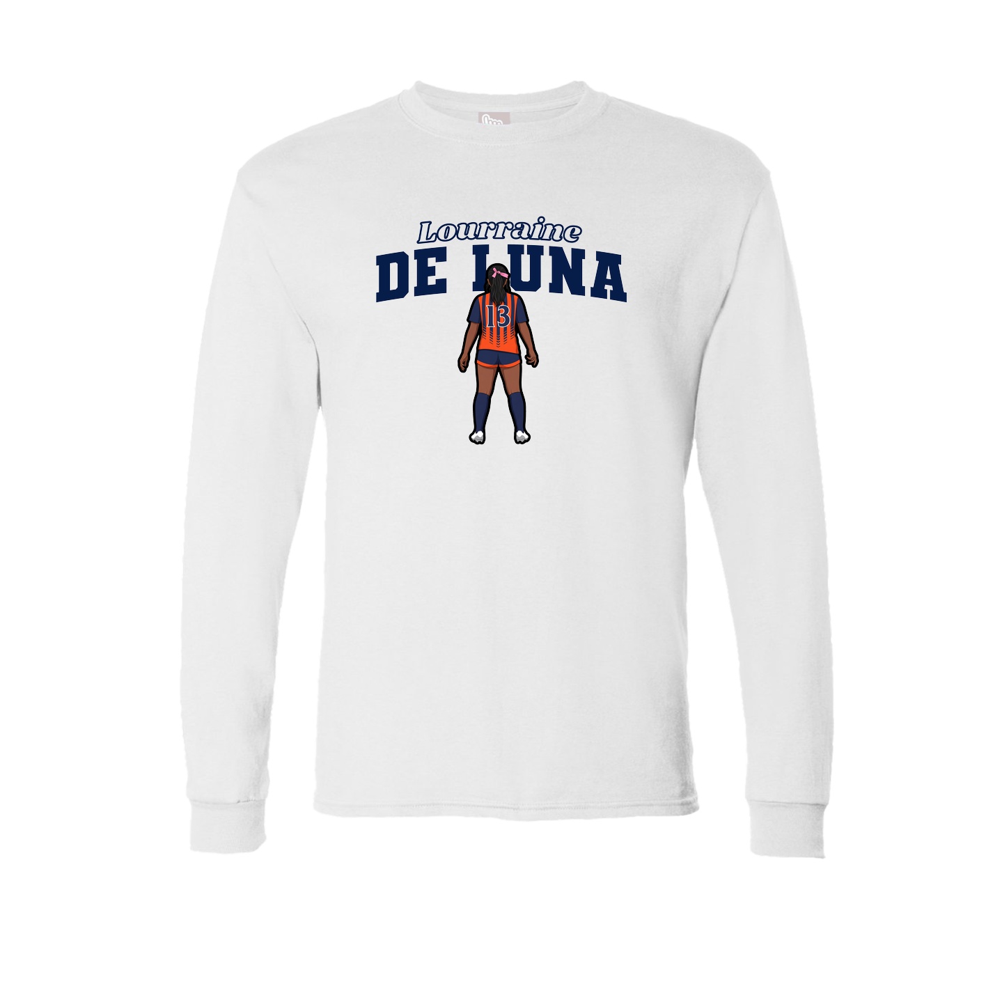 Long Sleeve Tee — Name Arch in White