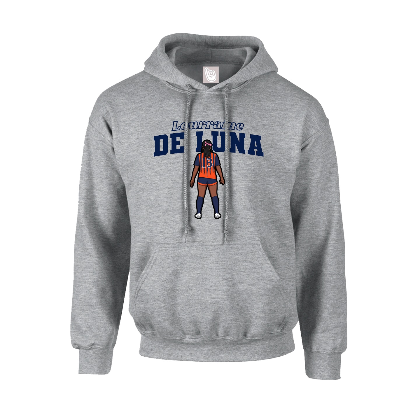 Youth Hoodie — Name Arch in Grey