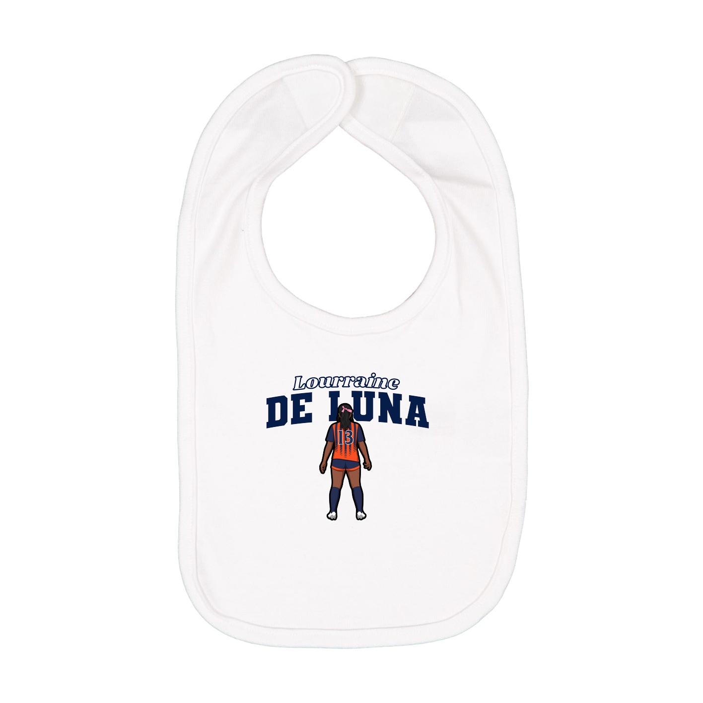 Infant Bib — Name Arch in White