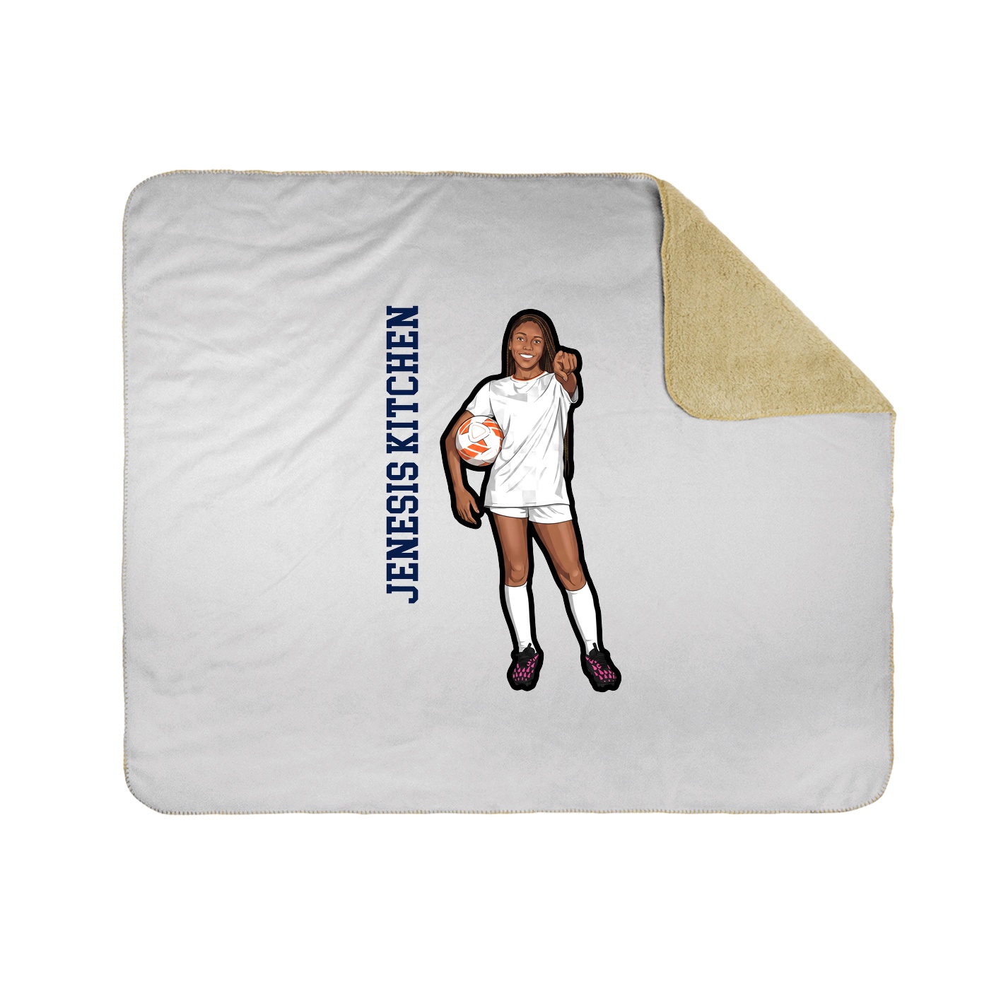 Throw Blanket — Name Vertical in White