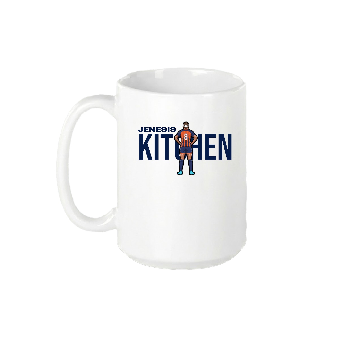 15oz Coffee Mug — Player Name in White