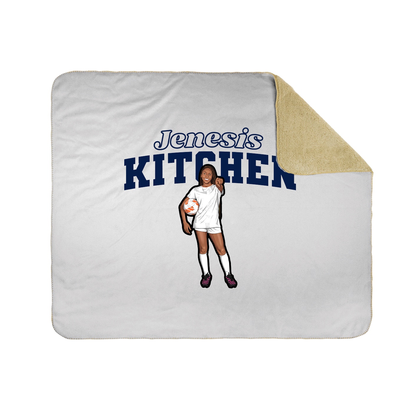 Throw Blanket — Name Arch in White