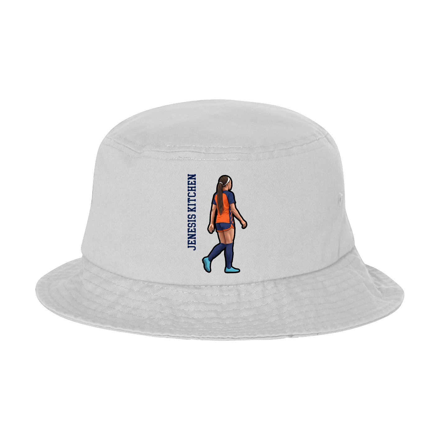 Bucket Cap — Name Vertical in White