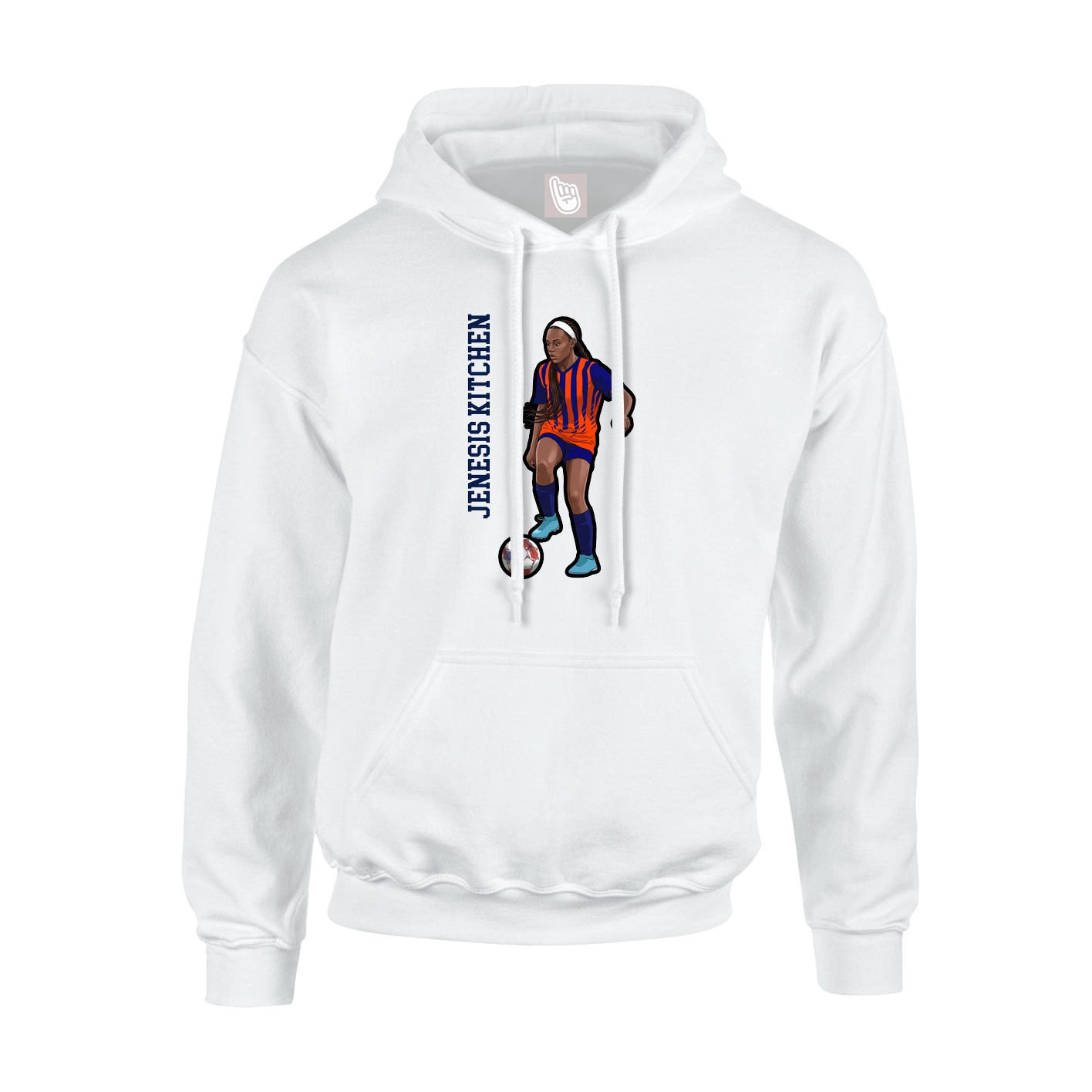 Youth Hoodie — Name Vertical in White