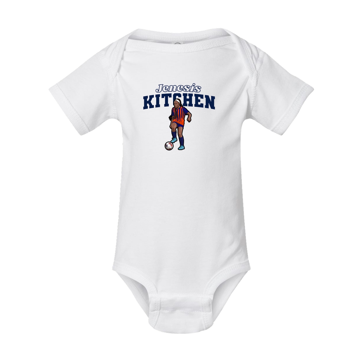 Baby Onesie — Name Arch in White