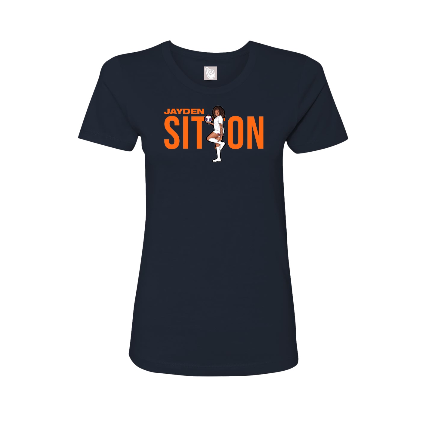 Fitted Women's Tee — Player Name in Navy
