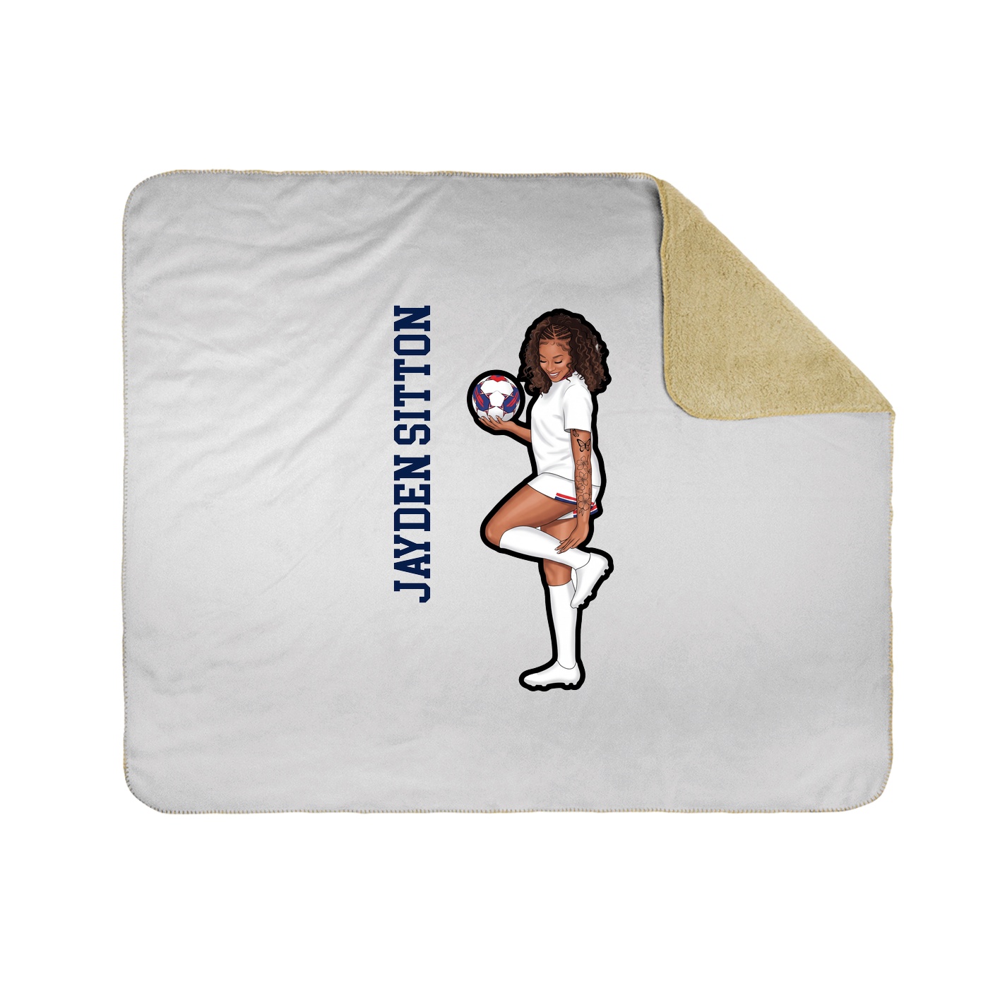 Throw Blanket — Name Vertical in White