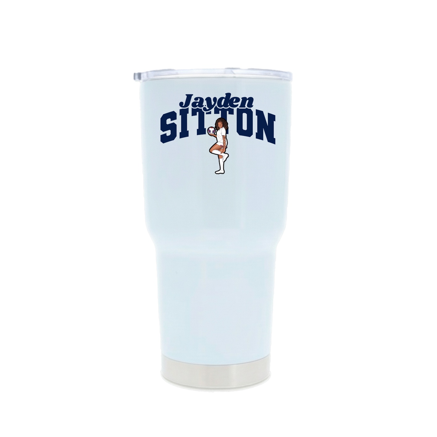 30oz Stainless Steel Tumbler — Signature Arch in White