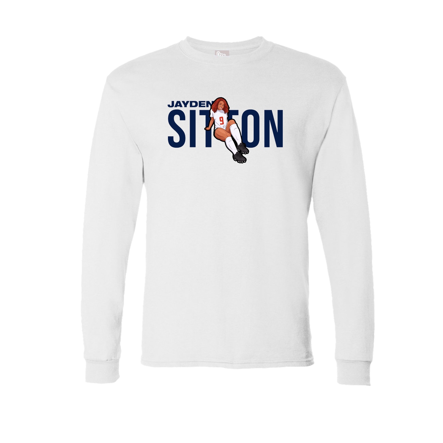 Long Sleeve Tee — Player Name in White